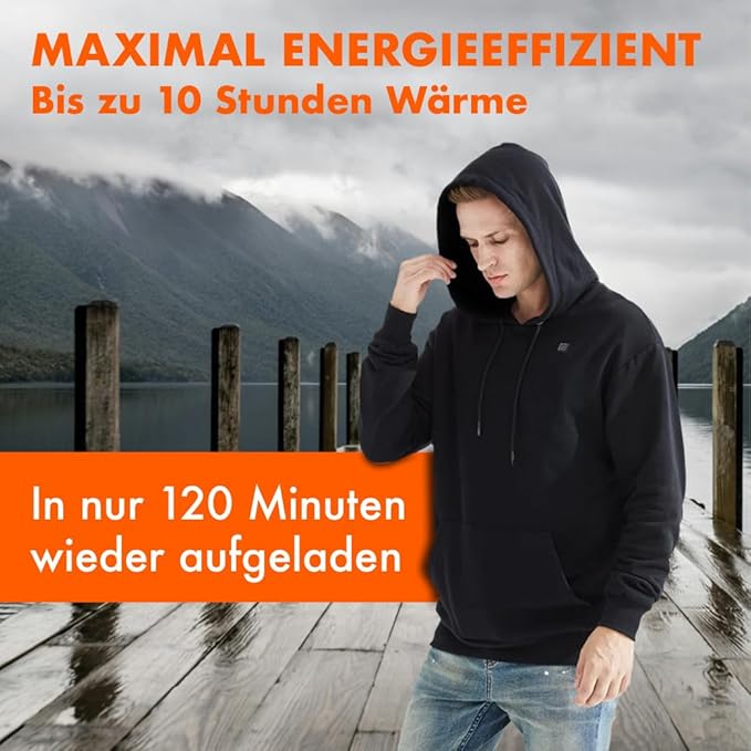 Beheizter Unisex-Kapuzenpullover