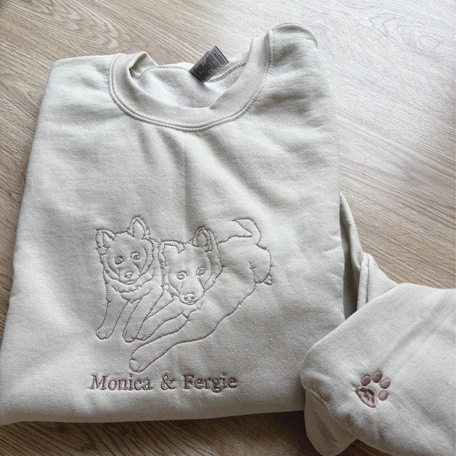 Custom Embroidered Pet Sweatshirt Dog Mom Sweatshirt