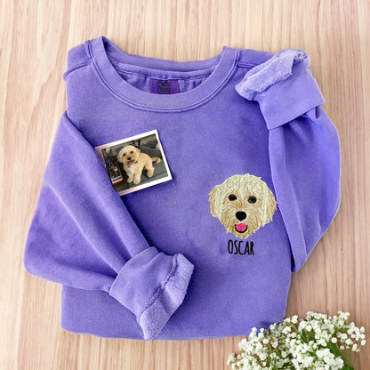 Custom Pet Embroidered Sweatshirt Dog Cat Sweatshirt