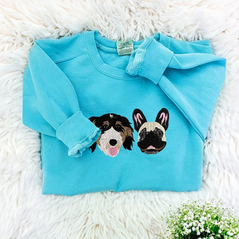 Custom Pet Embroidered Sweatshirt Dog Cat Sweatshirt